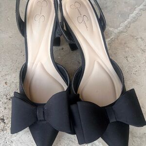 Jessica Simpson Black Bow Heels